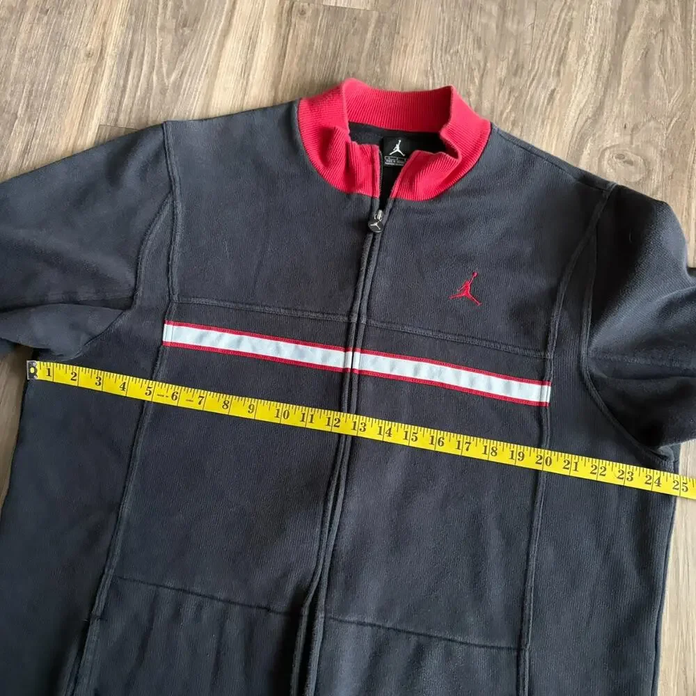 Vintage Air Jordan Track Jacket Men's Size L Sweatshirt Y2K Black Red Bred